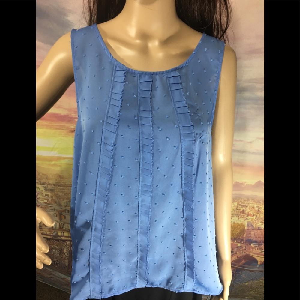 🦋Elle Blue Tank Top W/ Ruffle XL🦋